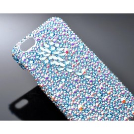 Diamond Flower Bling Swarovski Crystal Phone Cases - Blue