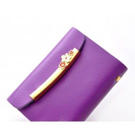 Retro Leather Business Card Case - Purple
