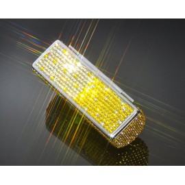 Classic Bling Swarovski Crystal Lipstick Case With Mirror - Yellow