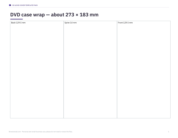 Preview of Printable DVD Case Wrap Template